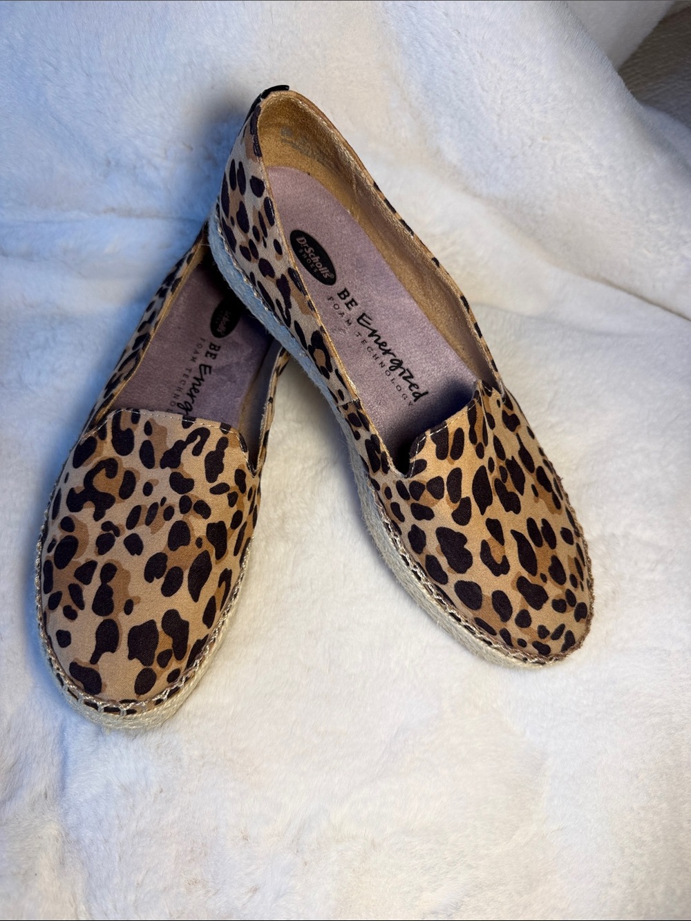 Dr. Scholl's Leopard Print Espadrille Flats Size 6- Tan/Black